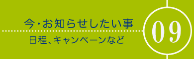 メニュー09キャンペーンのお知らせ